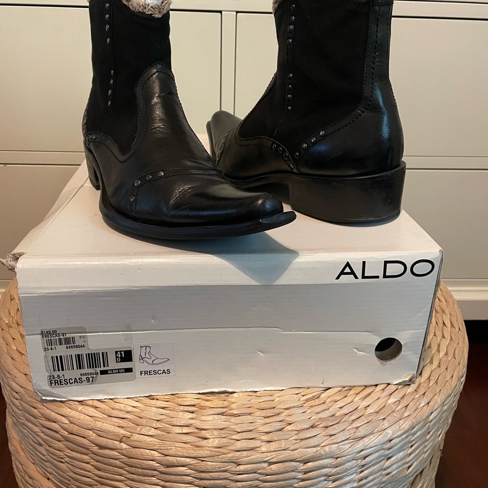 ALDO Black Western Leather Boots